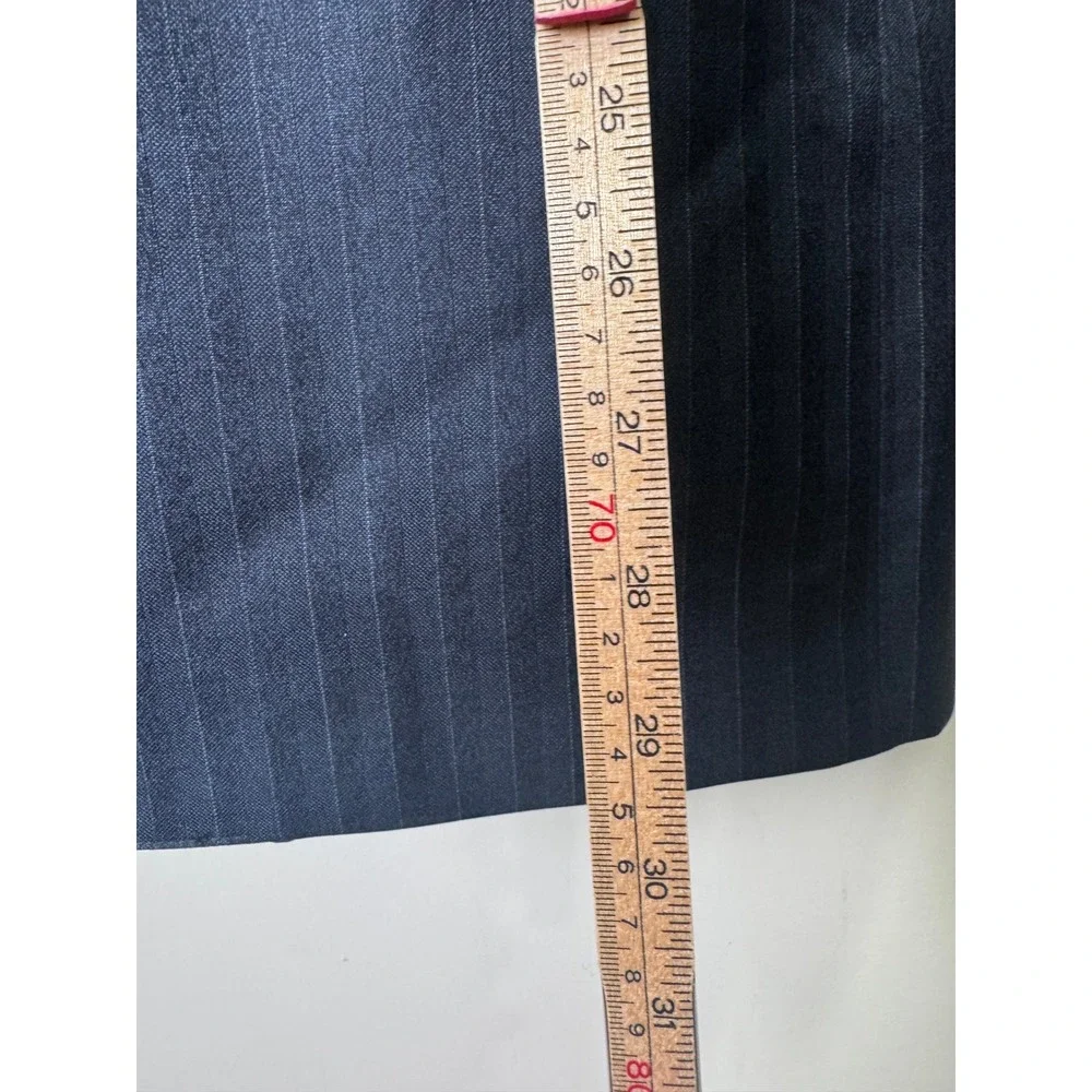 J. Press Men Navy Pinstripe Vitale Barberis Canonico Wool Sport Coat 44R
